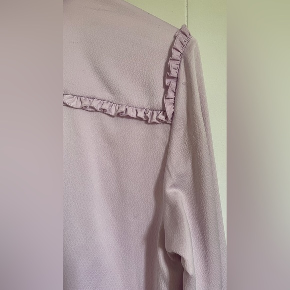 Tristan lavender shirt dress with tie waist. Ruffle detail. L - Picture 9 of 12